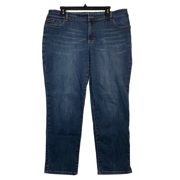 Chico's Platinum Denim Blue Straight Leg Jeans Size 16 - Picture 1 of 6